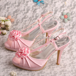 <span class=keywords><strong>Sandali</strong></span> personalizzati con fiori <span class=keywords><strong>rosa</strong></span> per tacchi alti da sposa - Product Image 1
