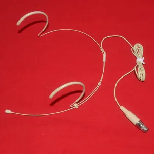 HM-4025ตะขอหูคู่ชุดหูฟังมินิ Condeser ไมโครโฟนที่มีสีเบจ