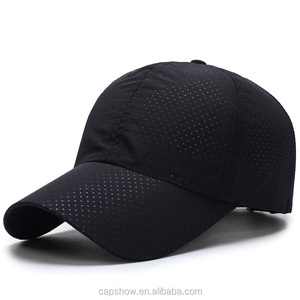 قبعة أب رياضية صيفية سريعة الجفاف من خلال شبكة من قطع الليزر سادة 6 فتحات للتنفس - Product Image 2
