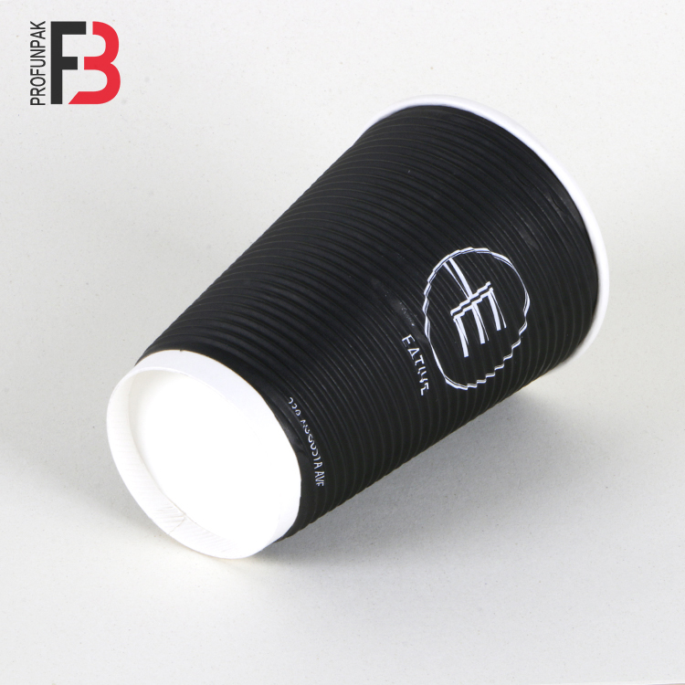 New design disposable offset printing vertical stripes coffee tea cups