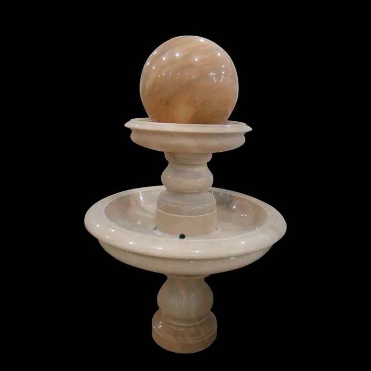 Tallar artesanías mármol piedra flotante bola rodante en forma fuente de agua