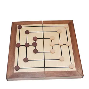 Amazing hot selling wooden folding nine men's morris backgammon table games /board games