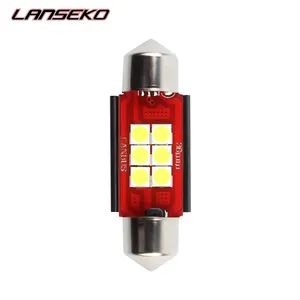 LANSEKO-Luz led Canbus para espejo Interior de coche, lámpara de lectura, festón, 12V, 24V, 28/ 31/36/39/41MM, sin error