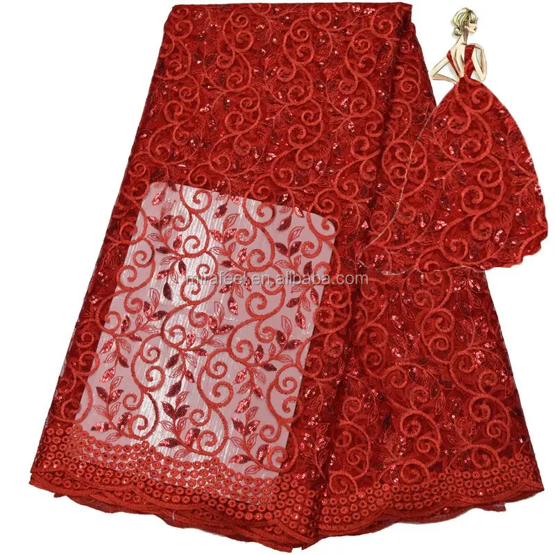 Mirafeel 새로운 스타일 레드 컬러 프랑스 레이스 패브릭 이브닝 드레스