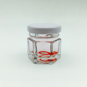<span class=keywords><strong>Petit</strong></span> bocal hexagonal en verre avec couvercle doré, 30ml, 1oz - Product Image 4