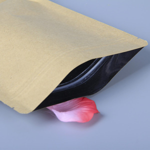 Personnalisé Étanche À L'humidité Kraft Brun Papier Feuille Ziplock Sacs Avec Loge - Product Image 2