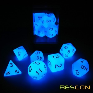 Bộ Xúc Xắc Đa Diện Bescon <span class=keywords><strong>Gemini</strong></span> Phát Sáng 7 Viên Đá Lạnh, Bộ Xúc Xắc RPG Phát Sáng D4 D6 D8 D10 D12 D20 D %, Bao Bì Hộp Gạch - Product Image 3