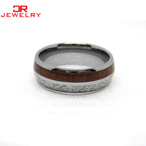 Nouveau design tendance avec anneau en météorite et <span class=keywords><strong>bois</strong></span> de tungstène pour homme - Product Image 5