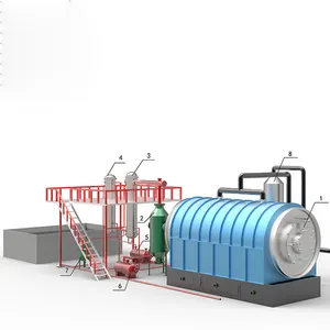 High yield waste used tyre plastic pyrolysis to oil machine price