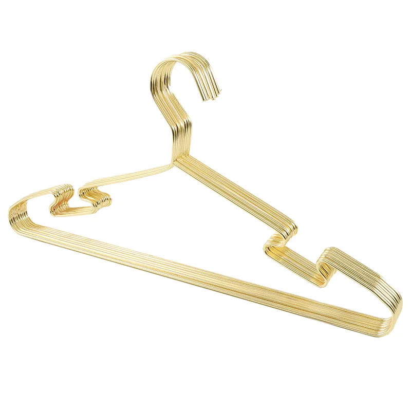 Retail Clothing Rack Clothes Hangers Gold Metal Wire Clothes Hanger golden