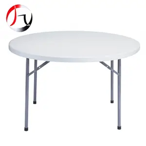 HDPE 71 ''庭院婚礼餐厅圆形白色塑料折叠桌