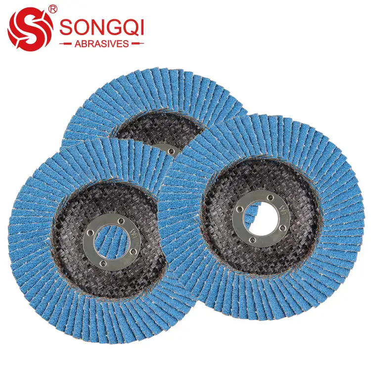 SONGQI-Rueda de aleta de circonio Flexible, disco de aleta abrasiva de 4,5 pulgadas para amoladora angular de Metal