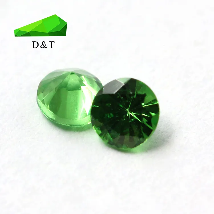 Граненый камень гранат камень для резки драгоценных камней круглый ограненный высококачественный зеленый гранат цены за карат