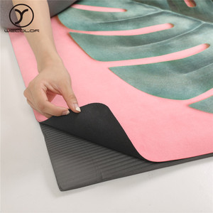 Alfombrilla de ante de goma Natural para Yoga, estera plegable especial de alta calidad, nueva marca personalizada, con correa de transporte - Product Image 4