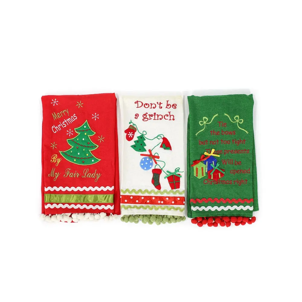 Christmas Hand Towel Promotional Gift Sets 3 Pack Market Wholesale