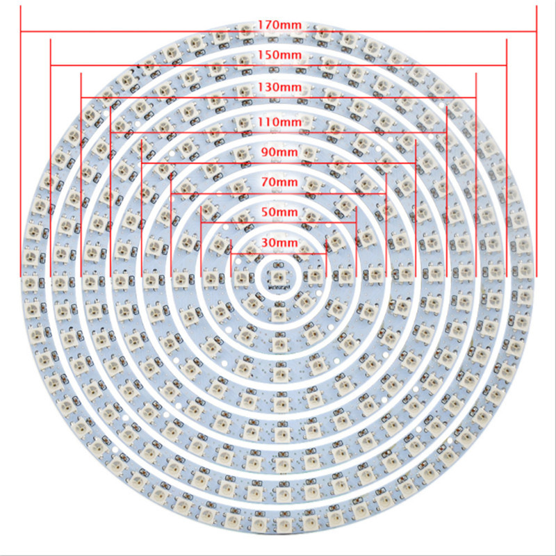 Addressable Pixel WS2812B Ring 1 8 12 16 24 32 40 48 60 93 241 LEDs WS2812 SK6812 5050 RGB LED Ring WS2811 Ic Built-in RGB DC5V