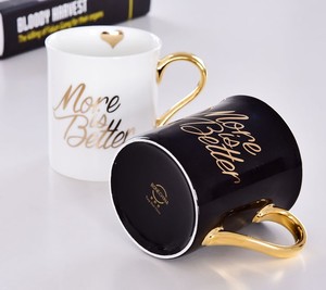 Logo personalizzato di alta qualità con oro maniglia in ceramica tazza di caffè - Product Image 4