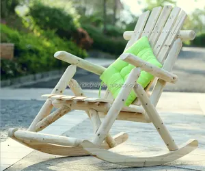 핫 세일 농촌 노인을위한 나무 흔들 의자 발코니 의자