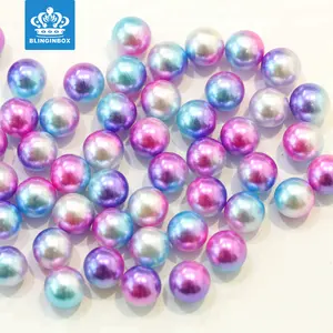 High Quality ABS Half Round Pearls Sparkling Plastic Round Nail Art Pearl Beads For Garment Decoration