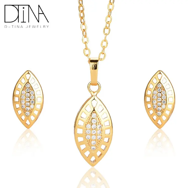 DTINA Fashion Bridal Ladies Necklace And Earring Gold Jewellery Sets Online
