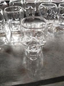 Dibujo a mano de 120ml, vaso de cristal de borosilicato, Cráneo, vaso de cristal, whisky, bar, fiesta en casa - Product Image 4