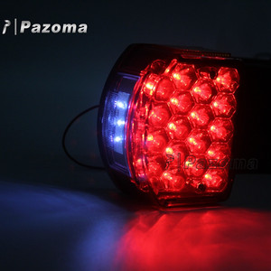 Moto LED 12V boîtier noir lentille rouge feu arrière feu stop feu d'avertissement pour Minsk 125cc Carpates <span class=keywords><strong>50cc</strong></span> - Product Image 6