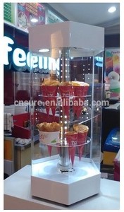 hielo crema cono crujiente caliente venta de visualización agradable con luz led - Product Image 1