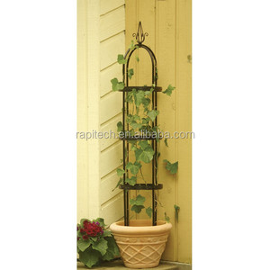 Obelisco Decorativo de Jardín de Alambre Verde Oscuro de 1.5 m de Altura con 3 Anillos - Product Image 5