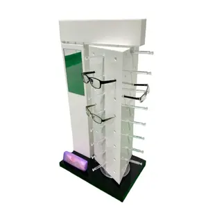 Pabrik Disesuaikan Besar Desktop Akrilik Lantai Berputar Kacamata Display Stand Counter