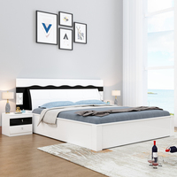 Ensemble de chambre à coucher brillant, meuble de luxe avec éclairage, 1.8m, mobilier de maison, offre spéciale, usine