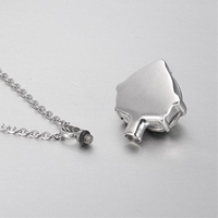 Collar urna de acero inoxidable con piedra de nacimiento de febrero morada, ecológico y duradero, para niños, con diseño ortodoxo 'Hold My Heart'