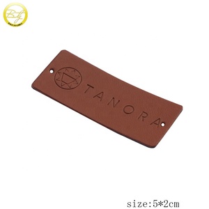 Di lusso a forma di fiore 3D etichette in pelle sintetica nome stampato <span class=keywords><strong>e</strong></span> pizzo decorazione per scarpe <span class=keywords><strong>e</strong></span> vestiti colore marrone Patch modello OEM - Product Image 2