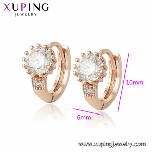 96216 xuping مزدوجة أحجار بيضاء مطلية بالذهب هوب القرط للأطفال - Product Image 2