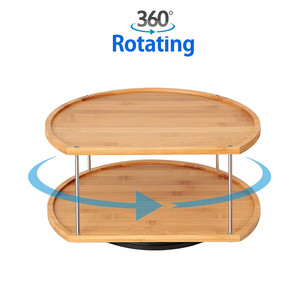 Bambù <span class=keywords><strong>Rotante</strong></span> Lazy Susan Barattolo di <span class=keywords><strong>Spezie</strong></span> Portaspezie Bottiglia di Supporto - Product Image 6