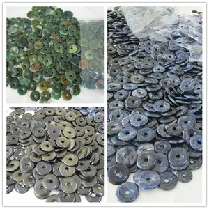 Nature Crystal DIY Jewelry Making Supplies Donut Round Circle Disk Lava Jasper Jade Tiger Eye Necklace Pendants Charming Charms