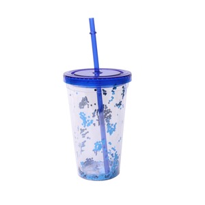 Rendimiento larga vida dura 16 oz vasos de plástico con tapas y popotes - Product Image 1