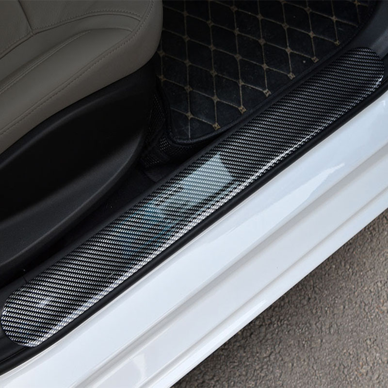 Резиновая молдинговая полоса из углеродного волокна для самостоятельной сборки, мягкая черная отделка, полоса для бампера, протектор порога, Защита краев, автомобильные наклейки