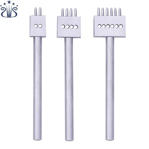 3pcs/set 4mm Pitch 2/4/6 Prong <strong>Leather</strong> Punching <strong>Hole</strong> Tools Row <strong>Punch</strong> Leathercraft Spacing <strong>Hole</strong> Craft Round Row <strong>Hole</strong> <strong>Punch</strong> - Product Image 6