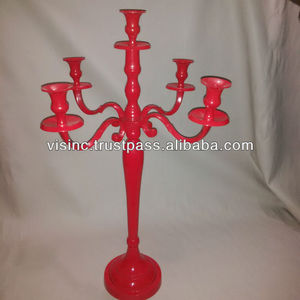 OMKAAR Handmade <b>Candelabra</b> Aluminum Five Lights Red White Black Silver Wedding Home Decoration Durable - Product Image 2