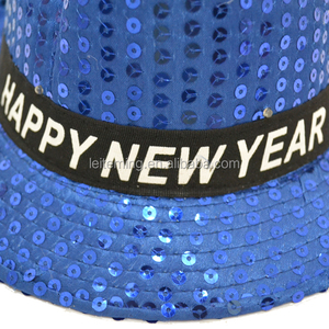 Best Field <strong>happy</strong> <strong>new</strong> <strong>year</strong> flashing party <strong>hat</strong> decoration 58cm adults 9pcs led flashing sequins event & party - Product Image 5