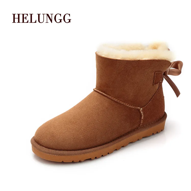 Supply Vogue Goedkope Warme Zachte Winter Schapenvacht Snowboots Voor Vrouwen Meisjes