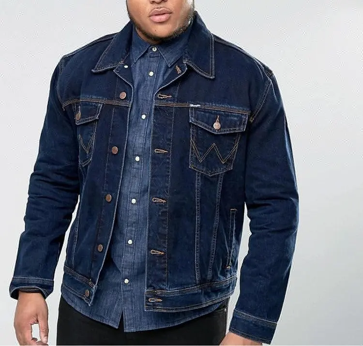 Áo Khoác Denim Royal Wolf Nhà Sản Xuất, Áo Khoác Denim Xxxl Cỡ Lớn Xác Thực Màu Xanh Đậm