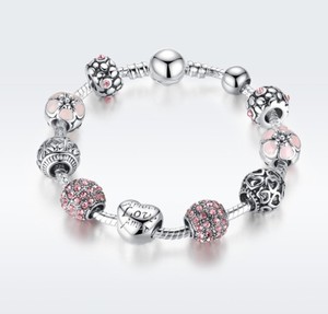 Pulsera de cuentas de cristal de alta calidad hecha a mano con patrón de flores joyería de aleación de moda con piedra de circón para aniversarios - Product Image 2