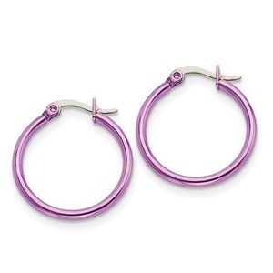 보통 스테인리스 디자인된 매우 얇은 굴렁쇠 귀걸이 - Product Image 4