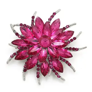 Beautiful Assorted Colors Flower Brooch Crystal Daisy Brooches Pins For Women