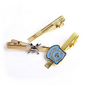 卸売カスタムメイドロゴゴールドソフトエナメル金属ネクタイクリップ付きクリスタル - Product Image 6