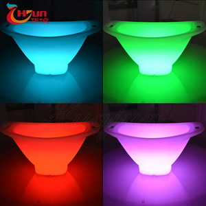 Ember es plastik LED bentuk perahu, furnitur bar komersial luar ruangan, ember es plastik dengan lampu Rgb untuk bar klub - Product Image 5