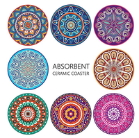 Sous-verres en ardoise, en céramique, en bois, ronds, carrés et circulaires, avec dos en liège absorbant, pour la sublimation, gravure sur ardoise, tapis, coussinets