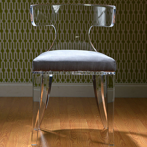 Silla de comedor de acrílico gris humo de alta calidad personalizada silla transparente Lucite salón sala de espera sillas de boda - Product Image 4