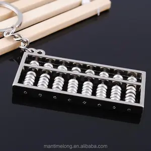 Abacus keychain metall schlüssel kette zink-legierung schlüssel ring form rechner